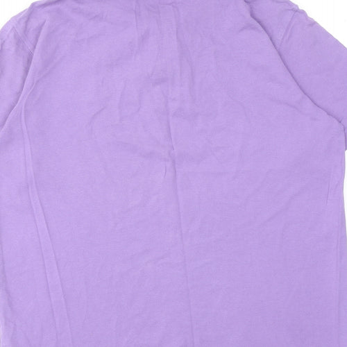 Cotton Traders Mens Purple Cotton Polo Size S Collared Button