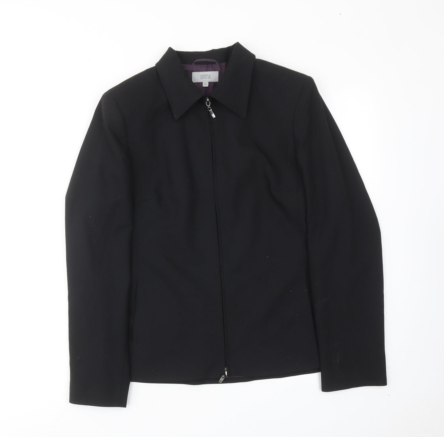 Marks and Spencer Womens Black Jacket Size 12 Zip