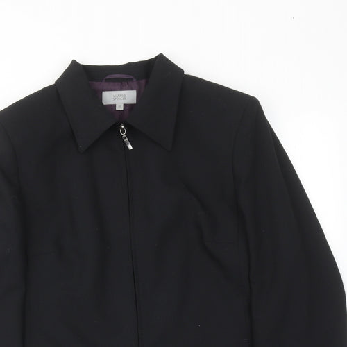 Marks and Spencer Womens Black Jacket Size 12 Zip