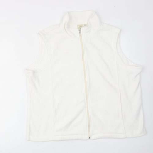 Cotton Traders Womens White Gilet Jacket Size 22 Zip