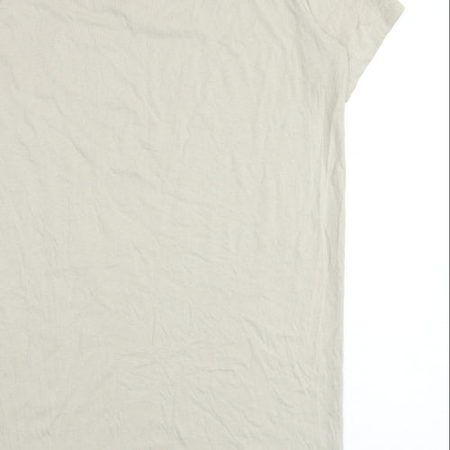 H&M Womens Beige Cotton T-Shirt Dress Size M Round Neck Pullover