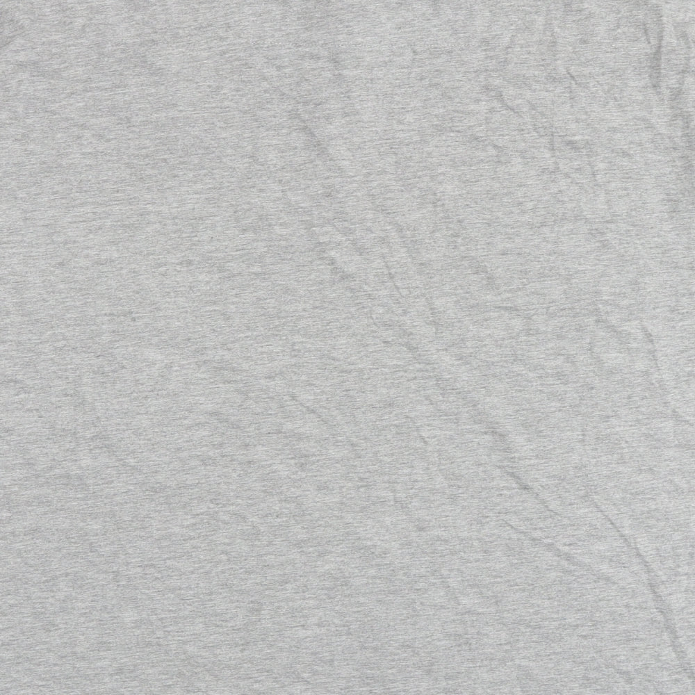 Threadbare Mens Grey Cotton T-Shirt Size L Mock Neck