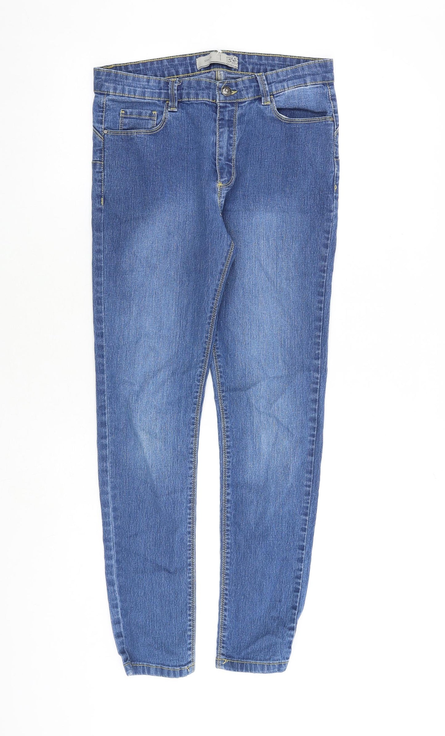 Rica Lewis Womens Blue Cotton Skinny Jeans Size 14 L28 in Slim Zip
