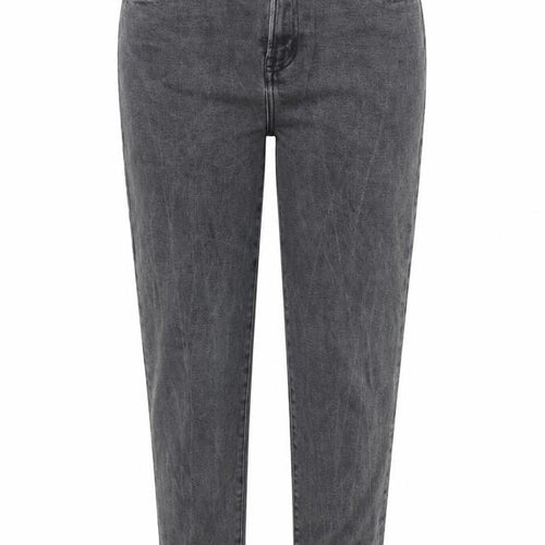 Denim & Co. Womens Grey Cotton Tapered Jeans Size 14 L27 in Regular Zip