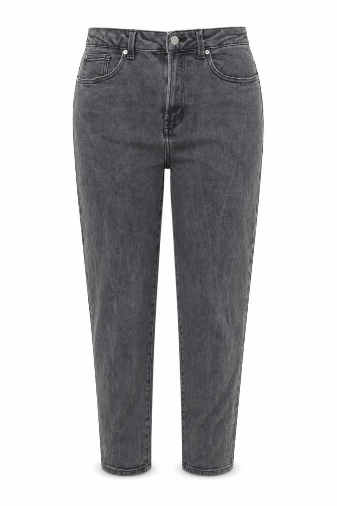 Denim & Co. Womens Grey Cotton Tapered Jeans Size 14 L27 in Regular Zip