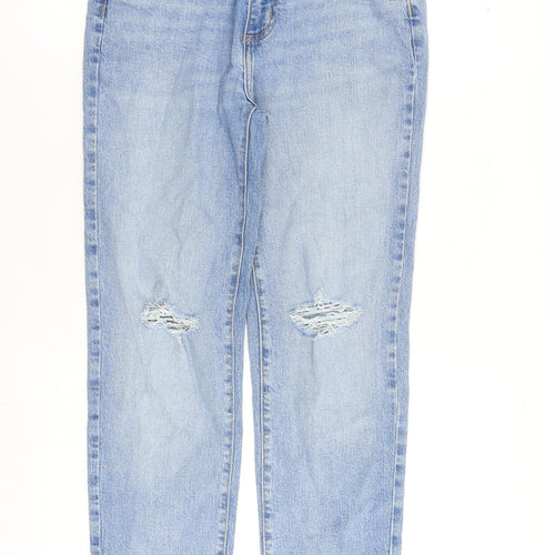 Vintage Thread Womens Blue Cotton Straight Jeans Size 24 in L28 in Regular Zip