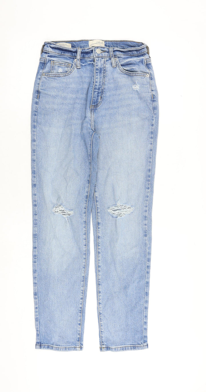 Vintage Thread Womens Blue Cotton Straight Jeans Size 24 in L28 in Regular Zip