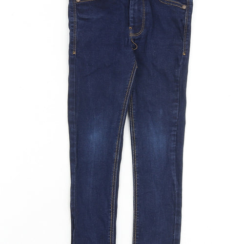 NEXT Boys Blue Cotton Skinny Jeans Size 5 Years Slim Zip