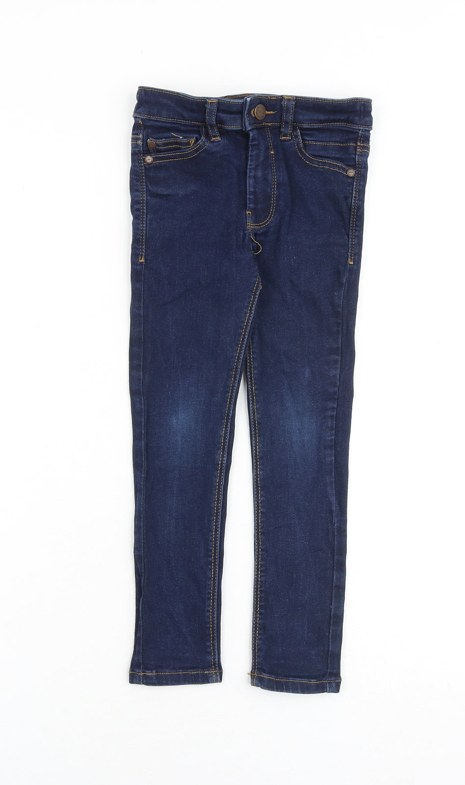 NEXT Boys Blue Cotton Skinny Jeans Size 5 Years Slim Zip
