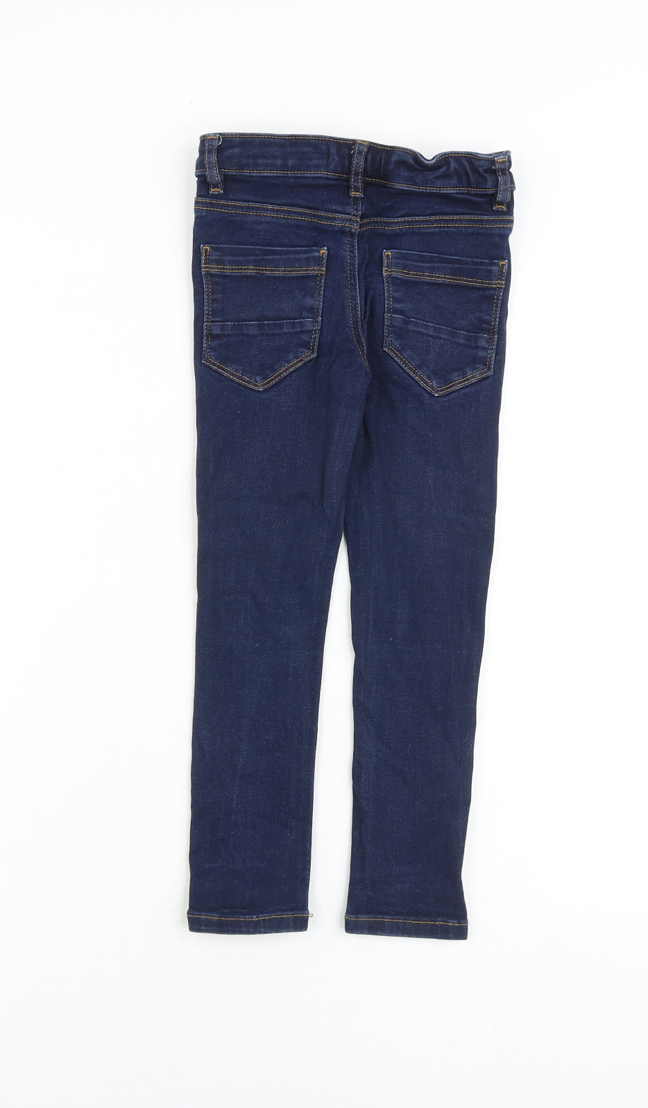 NEXT Boys Blue Cotton Skinny Jeans Size 5 Years Slim Zip