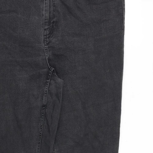 JUNAROSE Womens Grey Cotton Skinny Jeans Size 20 L30 in Regular Zip