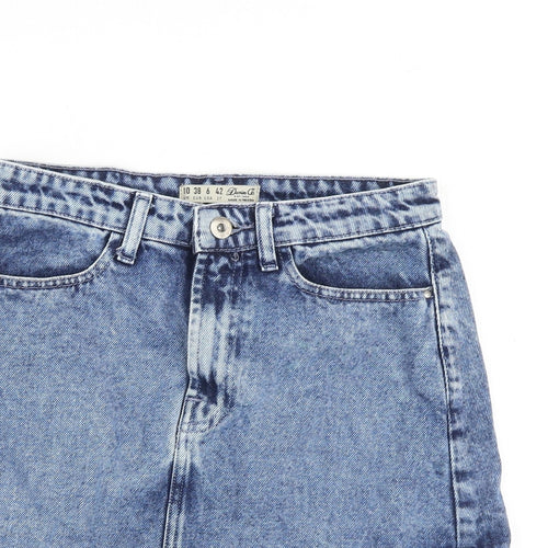 Denim & Co. Womens Blue Cotton Cargo Skirt Size 10 Zip