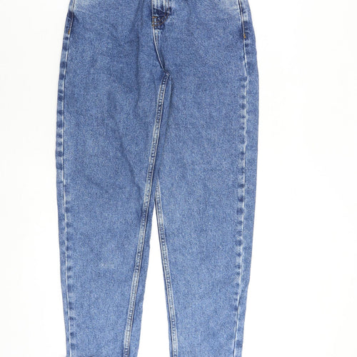Denim & Co. Womens Blue Cotton Tapered Jeans Size 4 L26 in Regular Zip - Frayed Hem