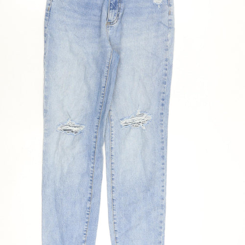 Universal Thread Womens Blue Cotton Straight Jeans Size 26 in L28 in Regular Zip