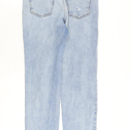 Universal Thread Womens Blue Cotton Straight Jeans Size 26 in L28 in Regular Zip
