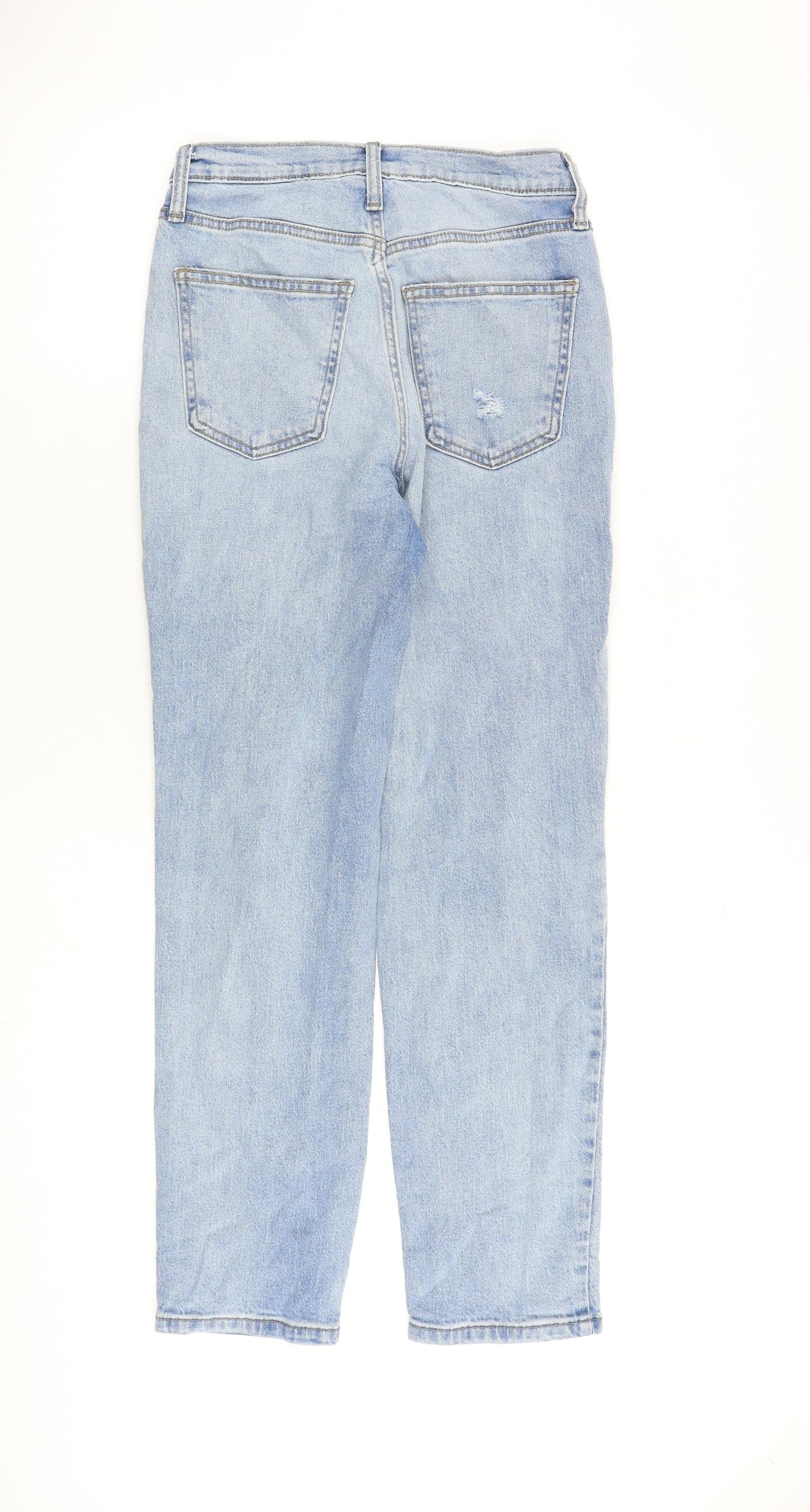 Universal Thread Womens Blue Cotton Straight Jeans Size 26 in L28 in Regular Zip