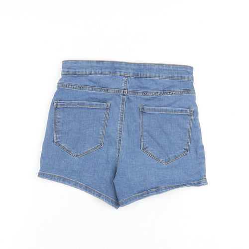 Denim & Co. Womens Blue Cotton Boyfriend Shorts Size 8 L3 in Regular Zip