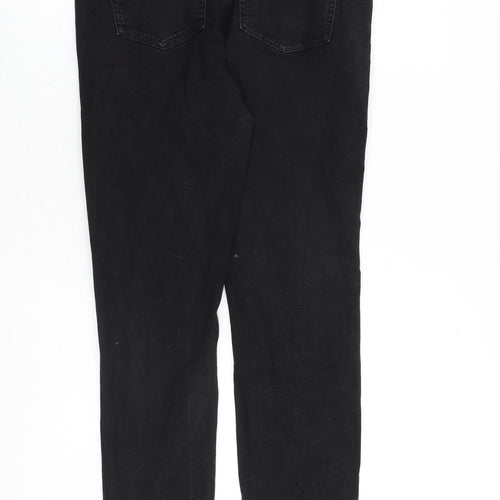 Marks and Spencer Womens Black Cotton Skinny Jeans Size 14 L30 in Slim Zip