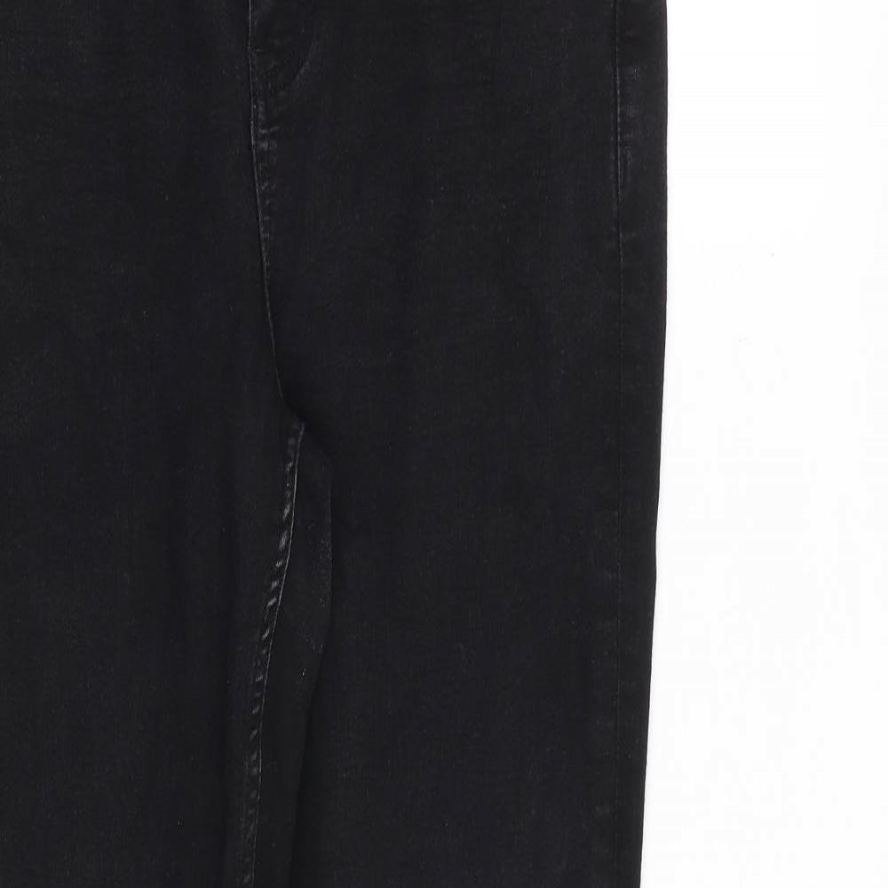 Marks and Spencer Womens Black Cotton Skinny Jeans Size 14 L30 in Slim Zip