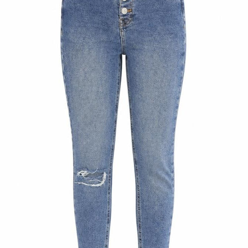 Denim & Co. Womens Blue Cotton Skinny Jeans Size 6 L27 in Regular Button