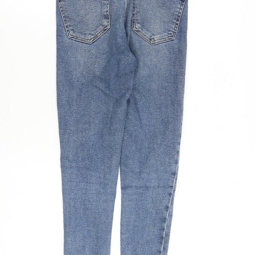 Denim & Co. Womens Blue Cotton Skinny Jeans Size 6 L27 in Regular Button