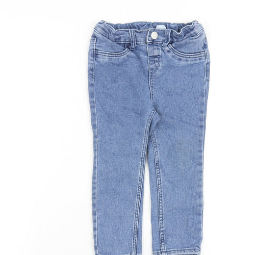 H&M Baby Blue Cotton Jogger Jeans Size 18-24 Months Snap