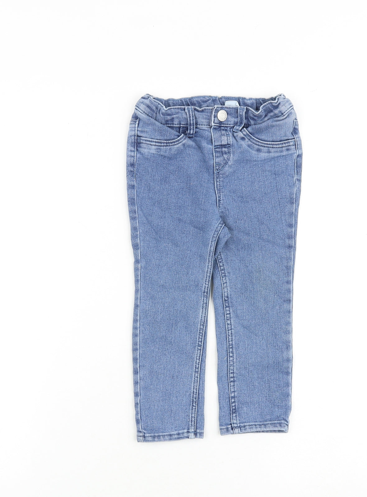 H&M Baby Blue Cotton Jogger Jeans Size 18-24 Months Snap