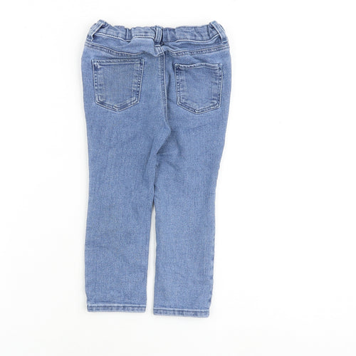 H&M Baby Blue Cotton Jogger Jeans Size 18-24 Months Snap