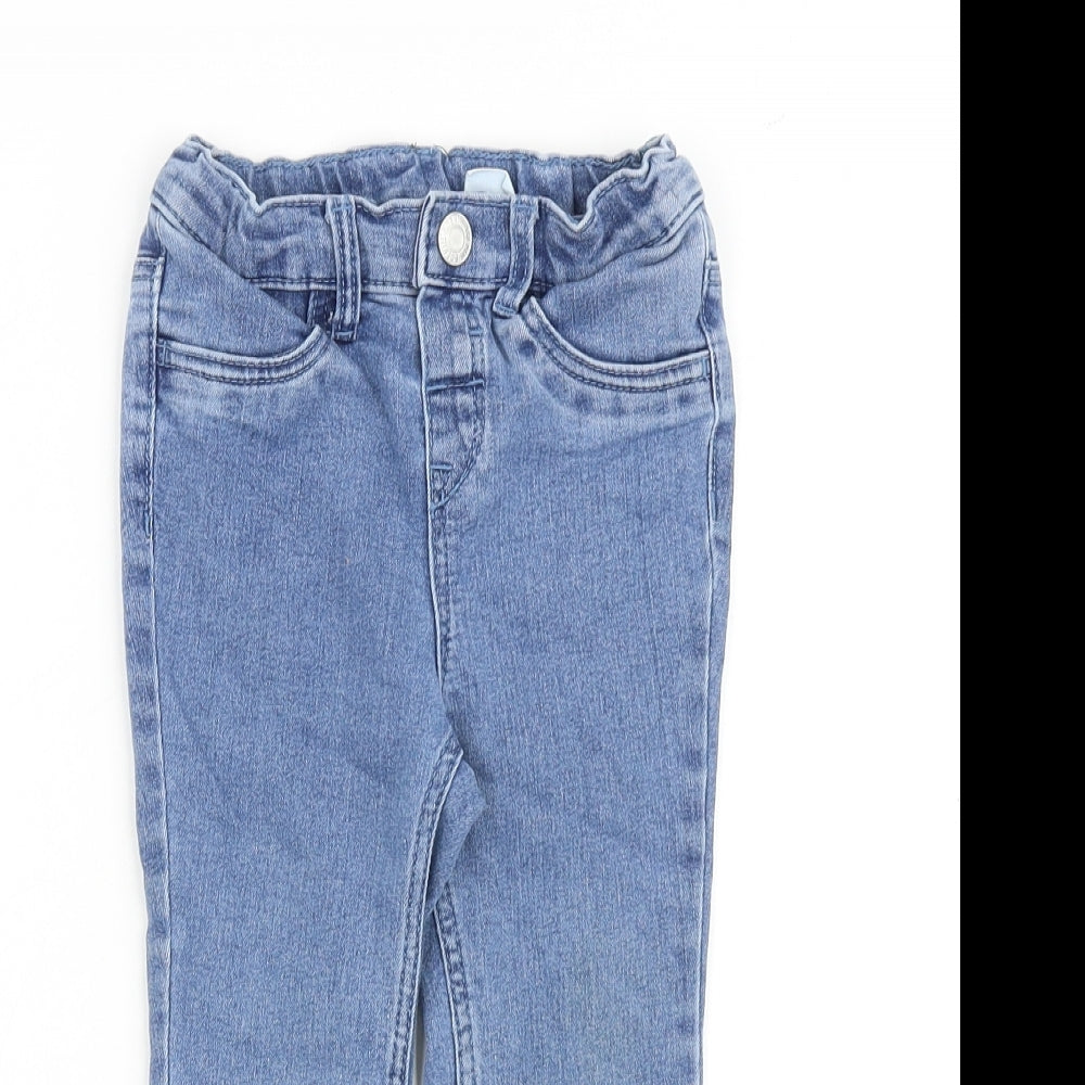 H&M Baby Blue Cotton Jogger Jeans Size 18-24 Months Snap