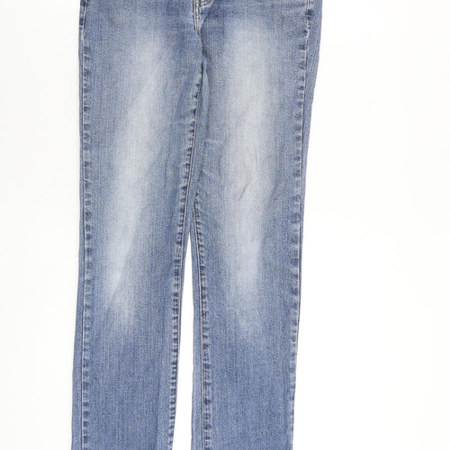 Just Jeans Womens Blue Cotton Straight Jeans Size 10 L33 in Regular Zip