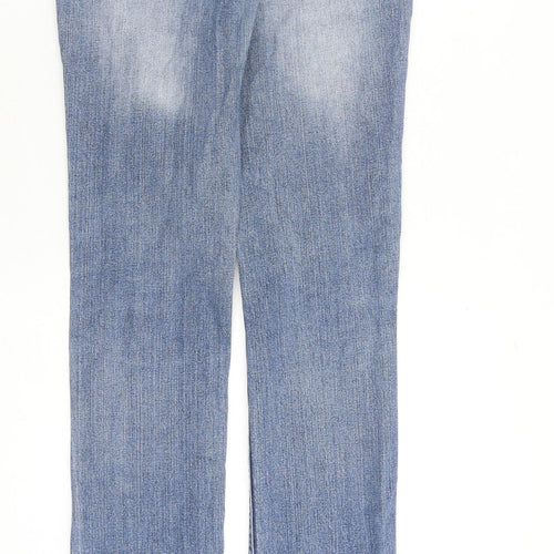 Just Jeans Womens Blue Cotton Straight Jeans Size 10 L33 in Regular Zip