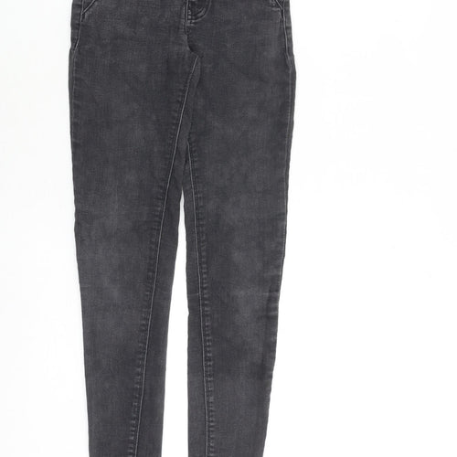 Bershka Womens Grey Cotton Skinny Jeans Size 6 L28 in Regular Zip