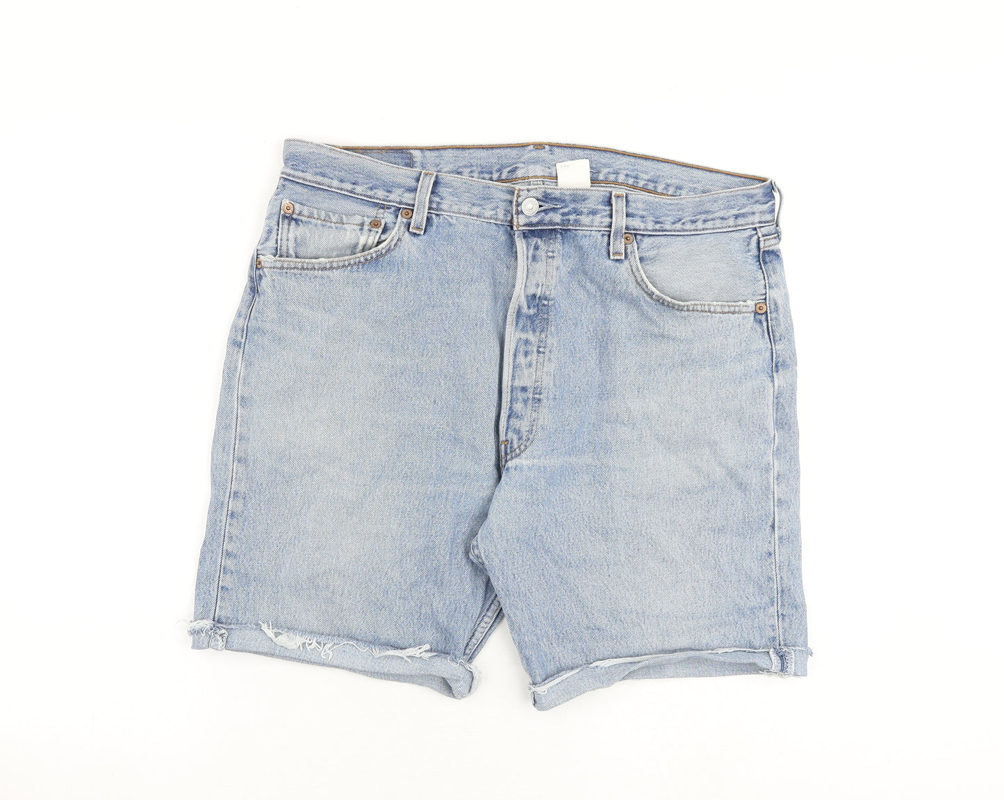 Levi's Mens Blue Cotton Chino Shorts Size 36 in L8 in Regular Button