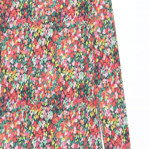 Pieces Womens Multicoloured Floral Polyester Shift Size XS Round Neck Pullover