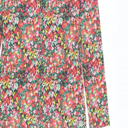 Pieces Womens Multicoloured Floral Polyester Shift Size XS Round Neck Pullover