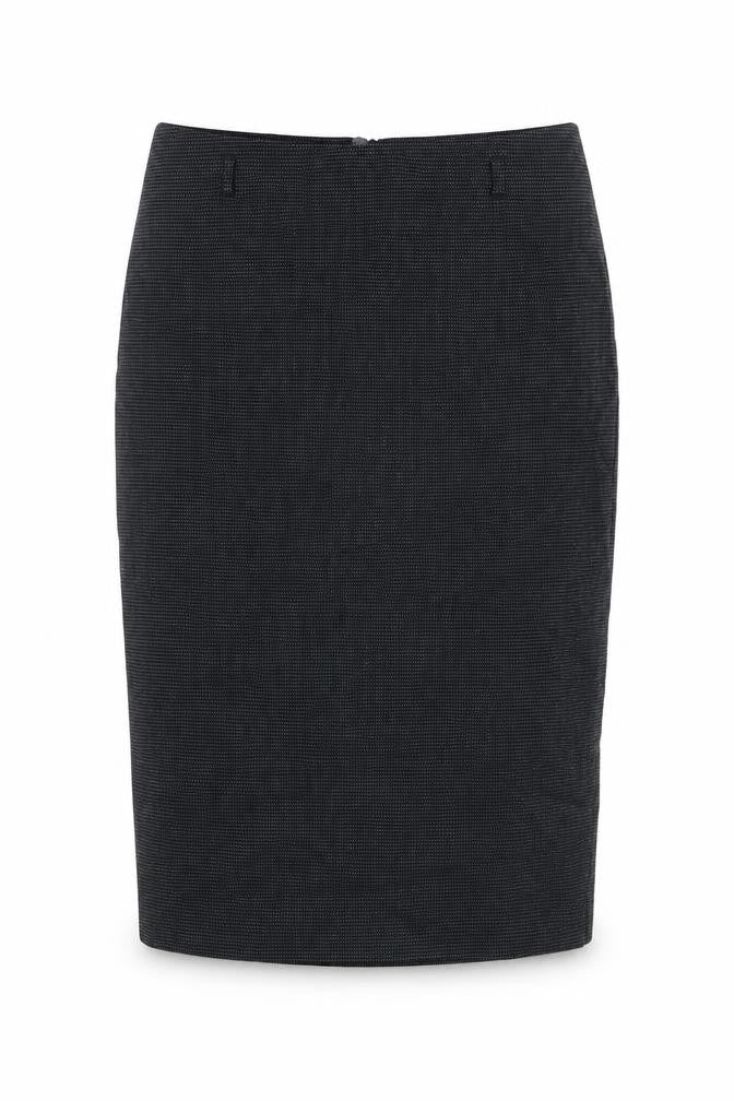 Marks and Spencer Womens Black Geometric Polyester Straight & Pencil Skirt Size 10 Zip