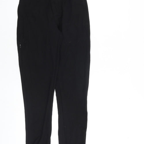 River Island Mens Black Geometric Cotton Jogger Trousers Size 28 in L30 in Regular Drawstring