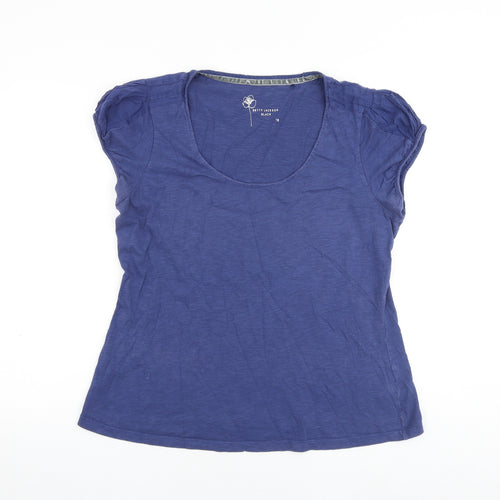 Betty Jackson Womens Blue 100% Cotton Basic T-Shirt Size 18 Scoop Neck