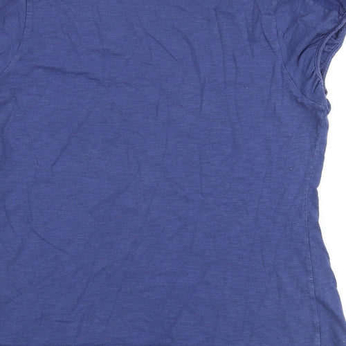Betty Jackson Womens Blue 100% Cotton Basic T-Shirt Size 18 Scoop Neck