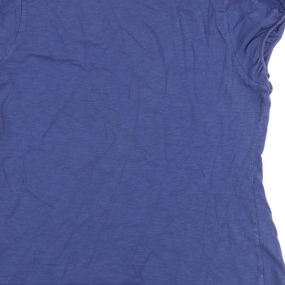Betty Jackson Womens Blue 100% Cotton Basic T-Shirt Size 18 Scoop Neck