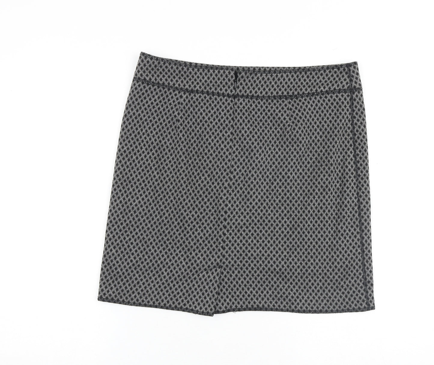 Bae Woman Womens Grey Geometric Polyester Mini Skirt Size 12 Zip