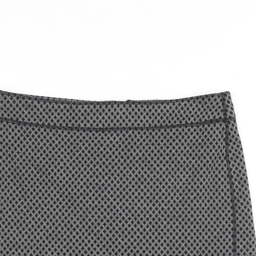 Bae Woman Womens Grey Geometric Polyester Mini Skirt Size 12 Zip
