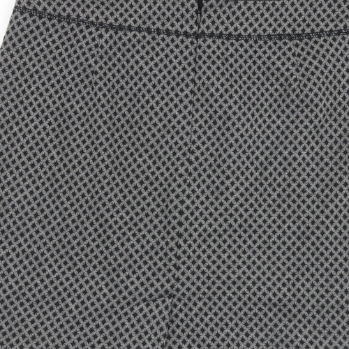 Bae Woman Womens Grey Geometric Polyester Mini Skirt Size 12 Zip