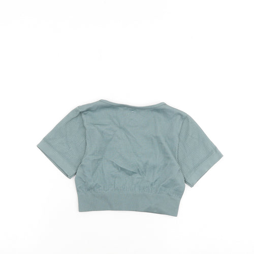 XOXO Womens Green Nylon Cropped Tank Size S Round Neck