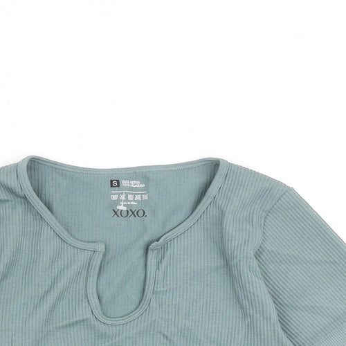 XOXO Womens Green Nylon Cropped Tank Size S Round Neck