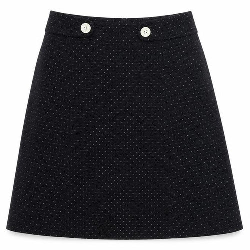 Sticky Fingers Womens Black Polka Dot Polyester A-Line Skirt Size 10 Zip