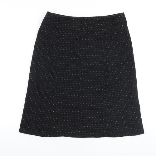 Sticky Fingers Womens Black Polka Dot Polyester A-Line Skirt Size 10 Zip