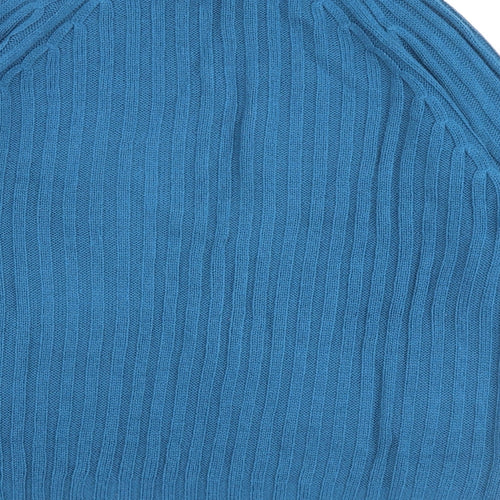 Boohoo Womens Blue Round Neck Acrylic Pullover Jumper Size S