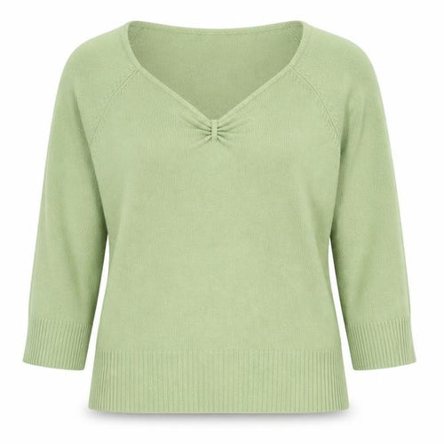 Ellie Louise Womens Green Scoop Neck Acrylic Pullover Jumper Size L