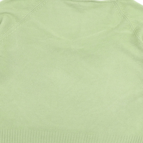 Ellie Louise Womens Green Scoop Neck Acrylic Pullover Jumper Size L